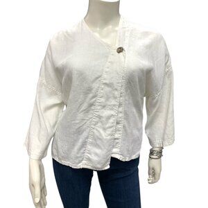 Lady Monica Top 100%linen Size L